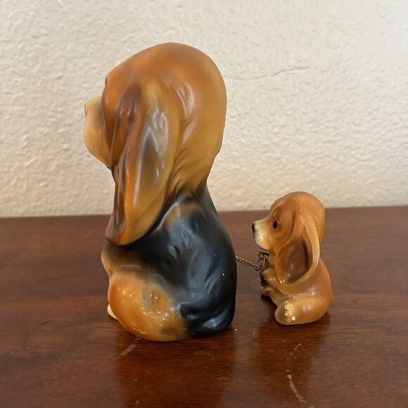 Vtg MCM Big Eyed Cocker Spaniel Dog w Leashed Puppies JAPAN Brinn's Foil Sticker - Picture 7 of 10